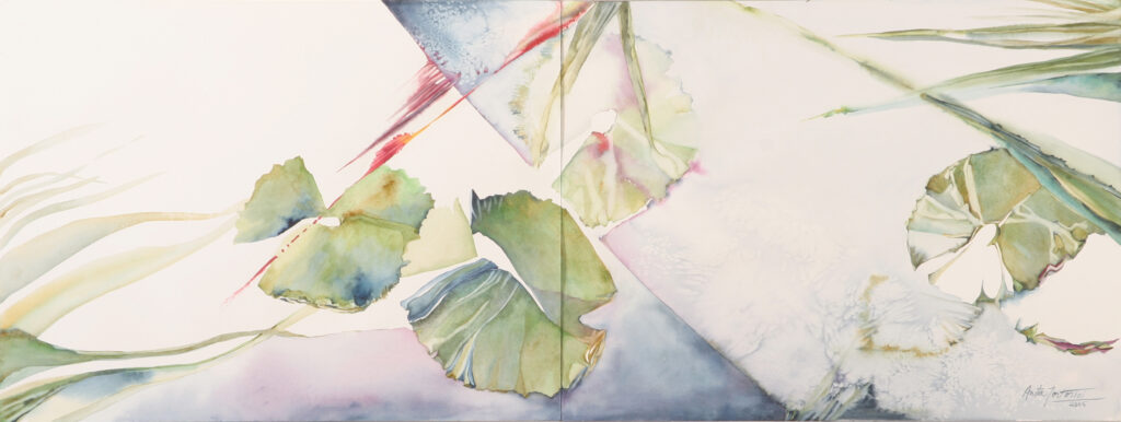 Lazily Floating on the Surface, watercolor on paper by Anita Tortorici