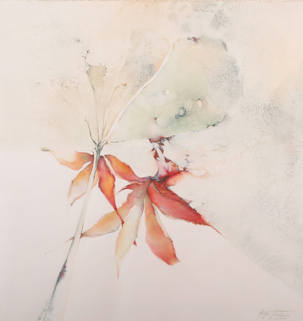 Autumn in Kyoto, watercolor on paper by Anita Tortorici